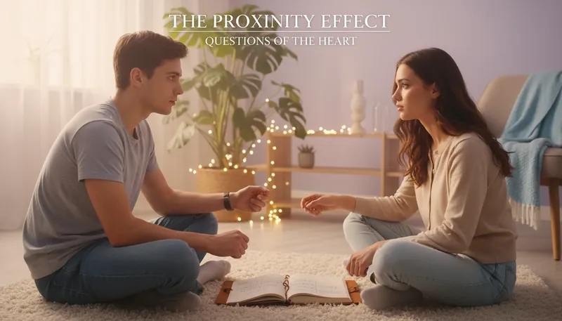 A couple participating in the 36 questions to fall in love psychological study, sitting in a cozy, intimate setting to foster deep connection and vulnerability. Filename: 36-questions-to-fall-in-love-psychological-study-bestie-ai.webp