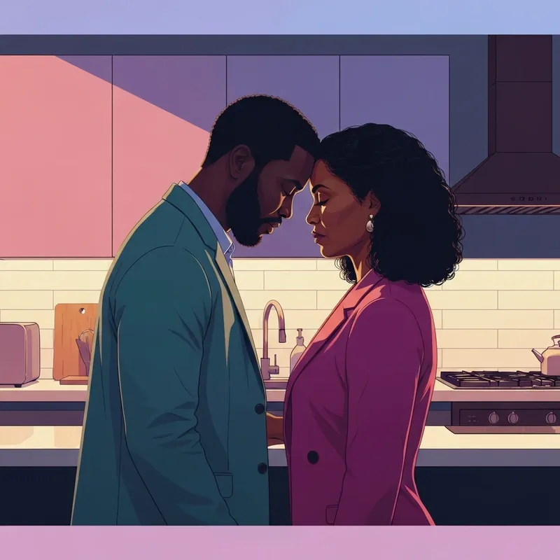 A poignant emotional moment between Yasmen and Josiah in a scene from Before I Let Go, showcasing the intensity of their second-chance romance.