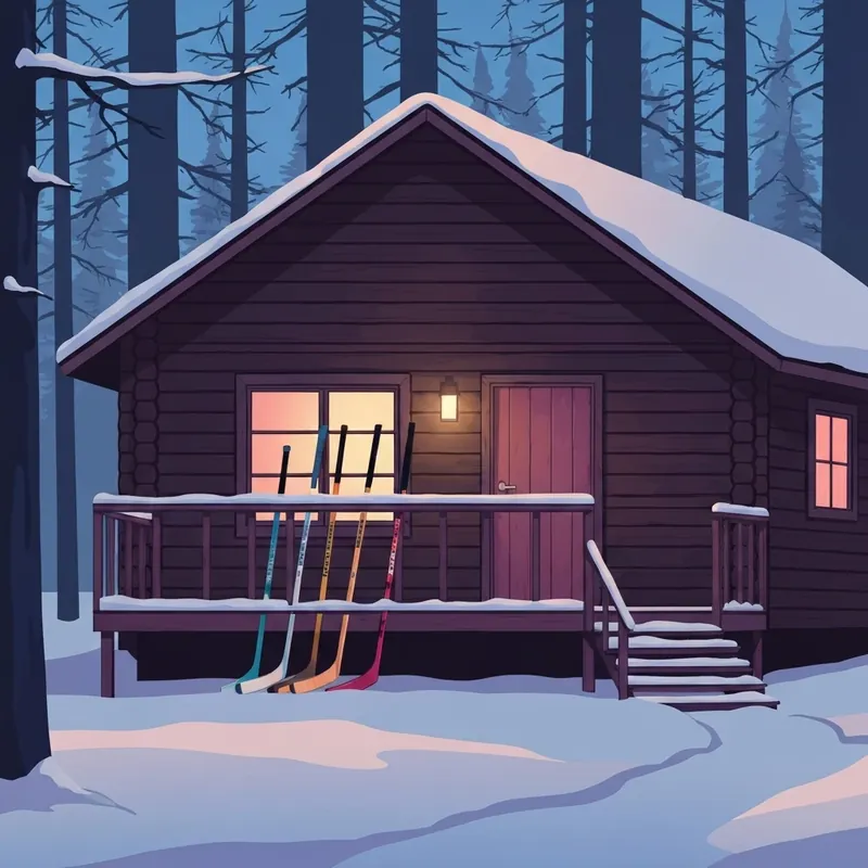 A secluded cabin in the woods representing the setting of Kiss and Don't Tell by Meghan Quinn.