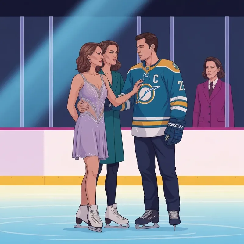 A romantic scene on the ice reflecting the ending of Romper el hielo.