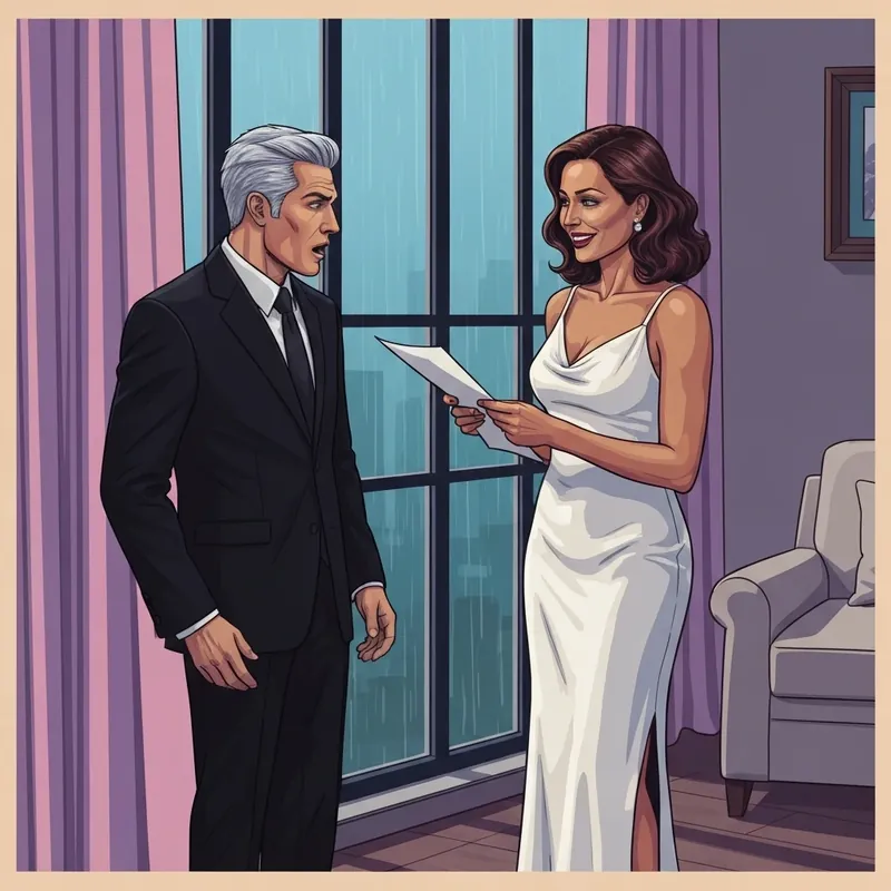 The Villain book alternate ending scene with Cillian Fitzpatrick and Persephone Penrose in a luxury penthouse.