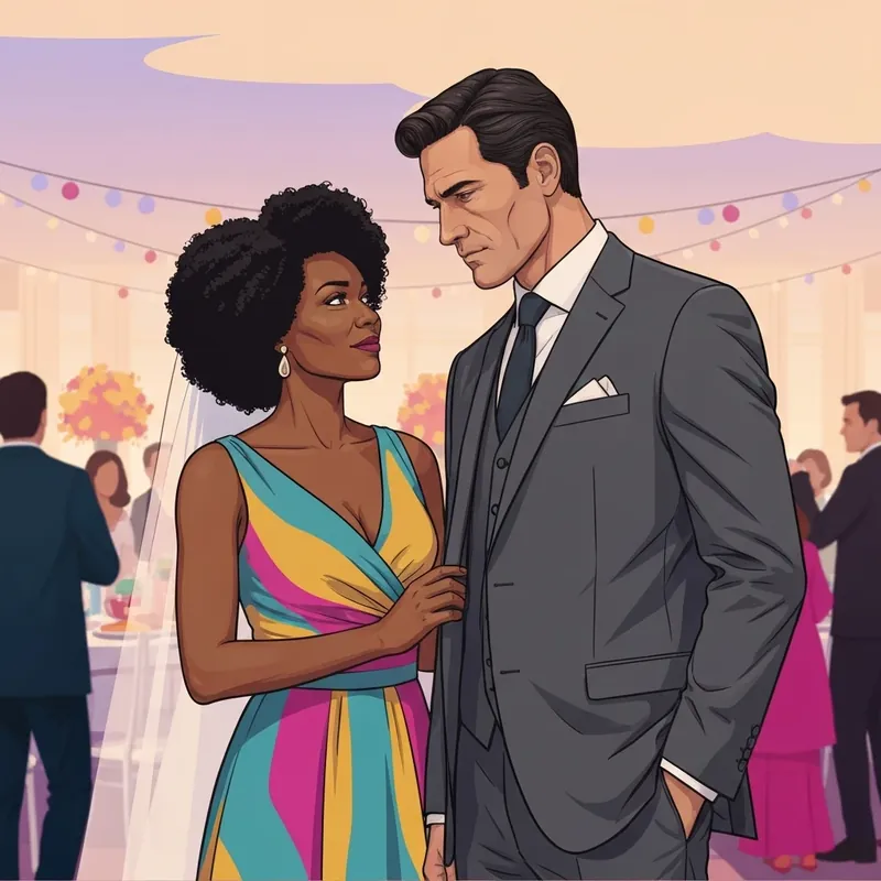 The Wedding Crasher book analysis featuring Solange and Dean in a romantic stand-off.