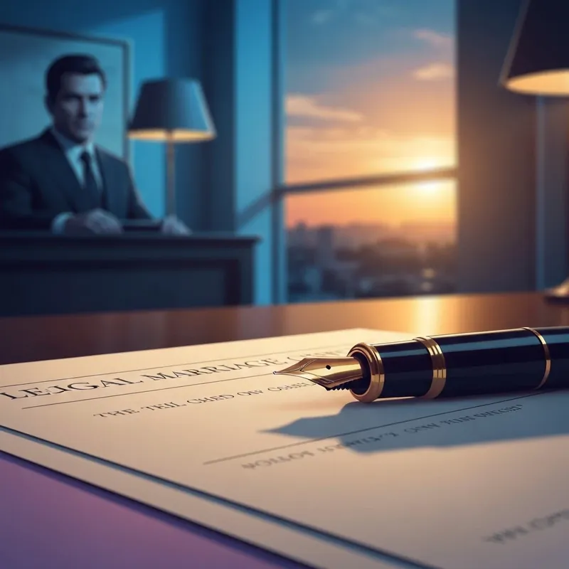 A luxury marriage contract representing the Terms and Conditions book theme in a billionaire office setting.