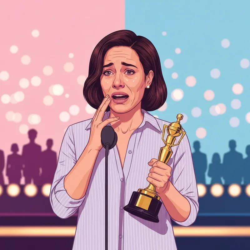 Timothée Chalamet holding his first Golden Globe 2026 winners trophy for Marty Supreme.