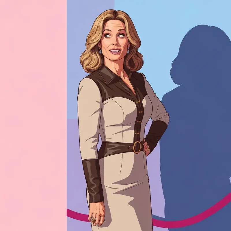 Ali Larter smiling mischievously on the red carpet at the 2026 Critics Choice Awards wearing a Western-chic inspired outfit.