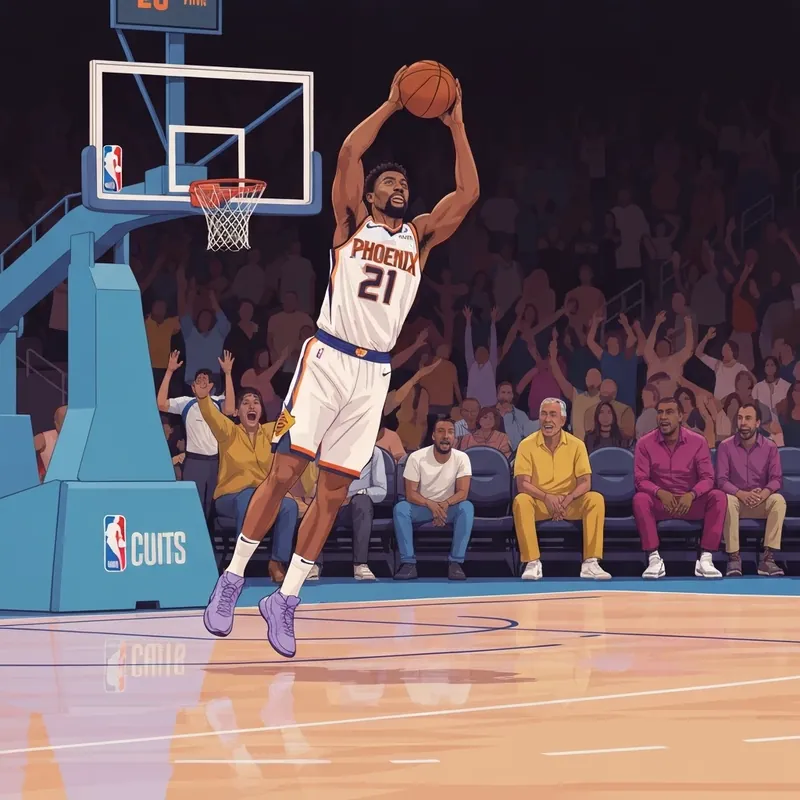 Royce O'Neale of the Phoenix Suns shooting a three-pointer during a game against the Washington Wizards.