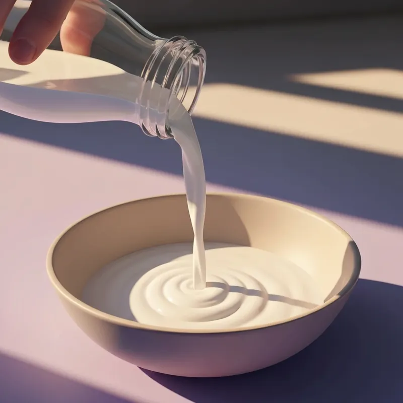 A close up shot of rich creamy Whole Milk being poured into a bowl representing the return to natural food standards.