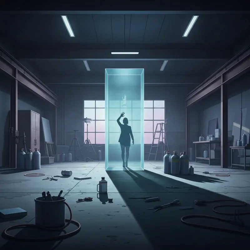 A terrifying visual from The Hunting Party showing a victim encased in clear resin