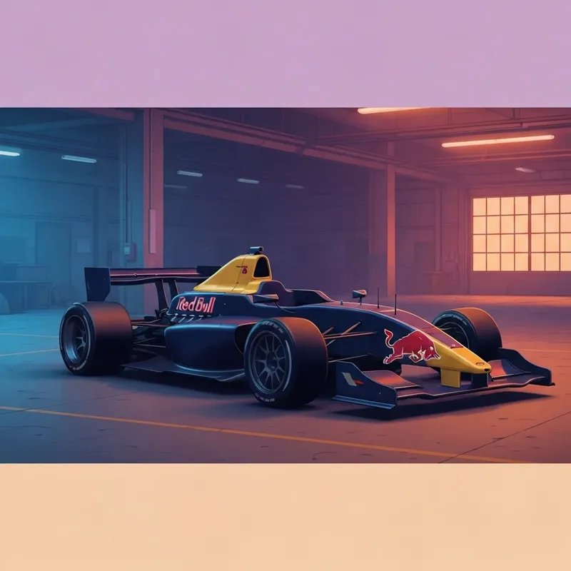 The futuristic red bull livery reveal 2026 concept car on a dark stage.