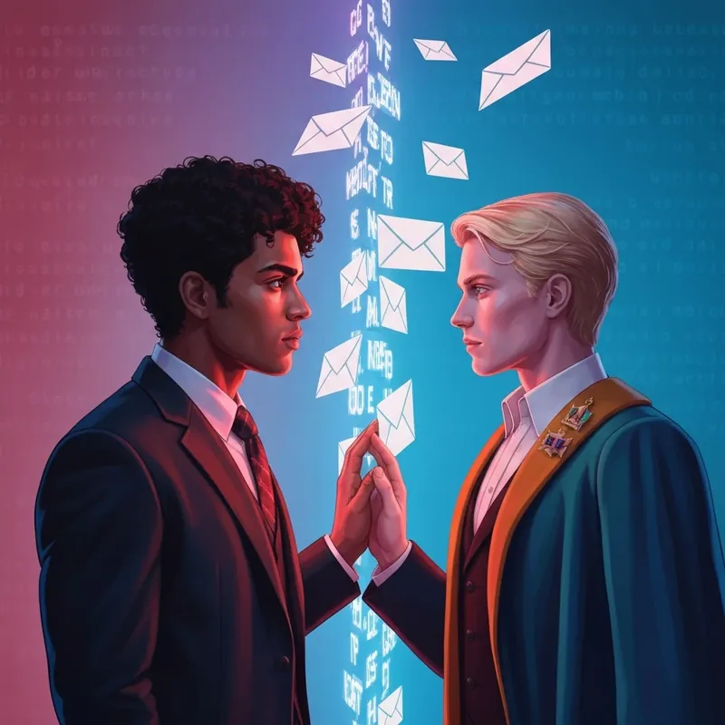 A dramatic visualization of the Red, White & Royal Blue email leak crisis.