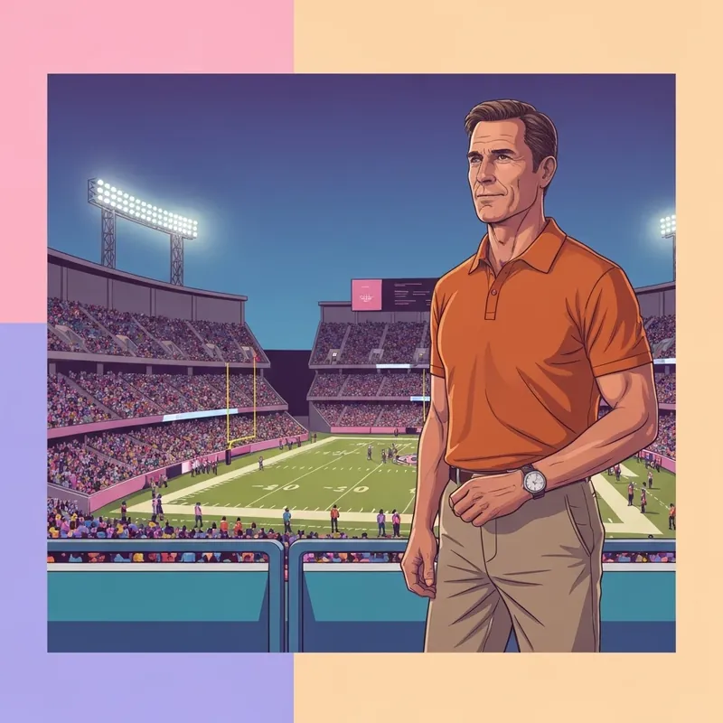Cooper Manning watching his son Arch Manning play for the Texas Longhorns during a major college football game.