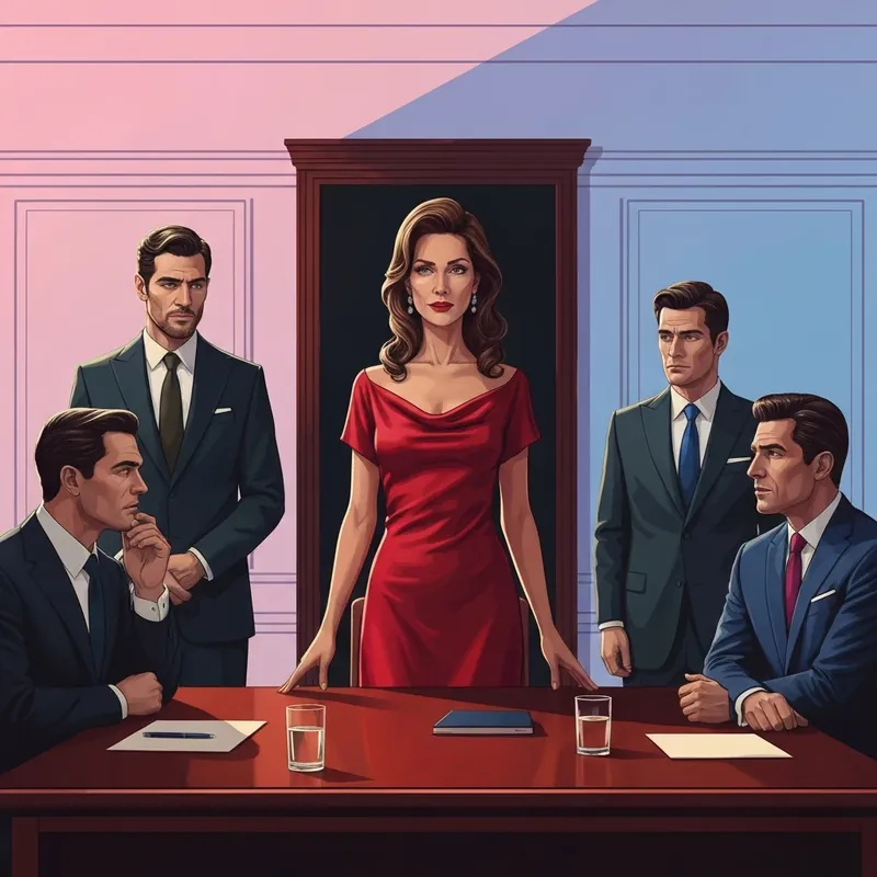 Isla North standing empowered among three billionaire suitors in Sharing A Room With Three Dangerously Charming Heirs.