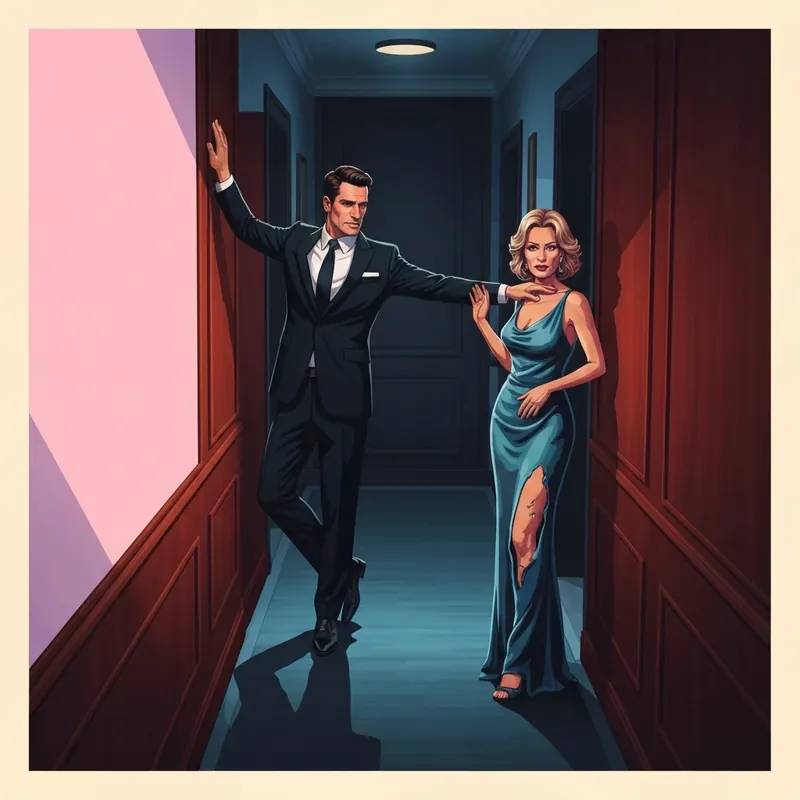 He Pinned Me Against The Wall: Face The Consequences - Dramatic scene of a billionaire pinning a woman against a wall in a dark hallway.