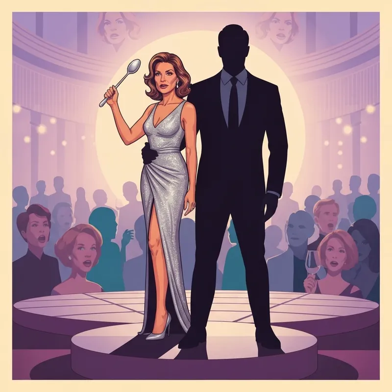 The protagonist of My Ex Cheated, So I Kissed His New Flame's Billionaire Husband standing triumphantly on stage during her revenge.