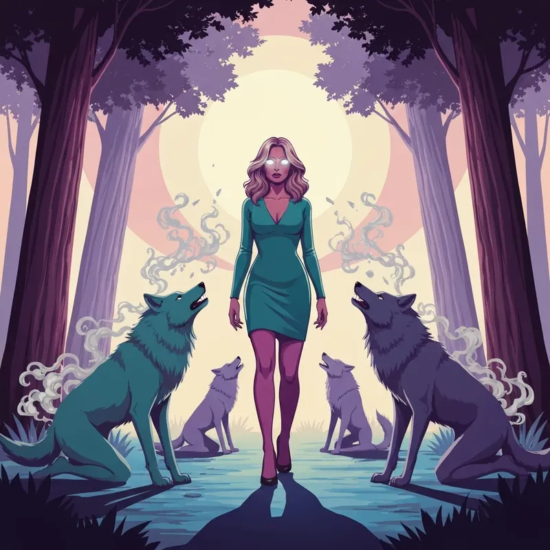 A scene from Fated To Three, Betrayed By All… Until She Rose showing Chalice reclaiming her power under a full moon.