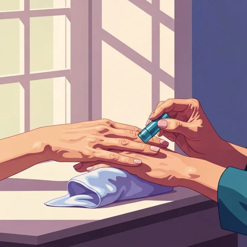 A woman practicing mindful nail care to address why do i have white marks on my nails.