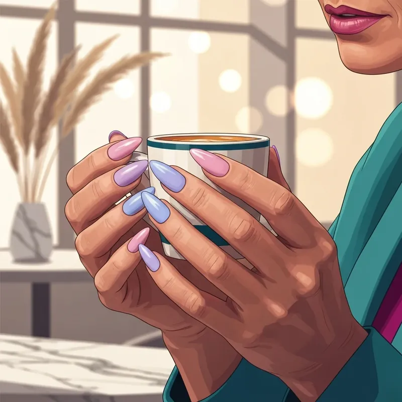 A close-up of a high-end gel manicure in a luxury setting, illustrating the aesthetic appeal and how much does it cost to get a gel manicure for a polished look.