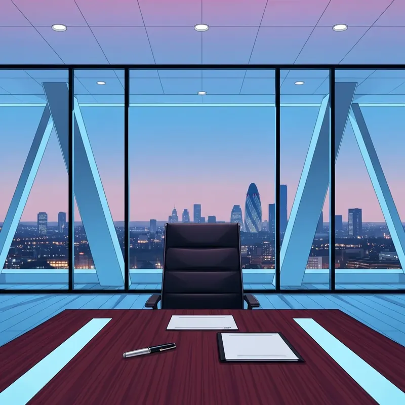 A cinematic boardroom setting representing the high-stakes environment of The Apprentice 2026.
