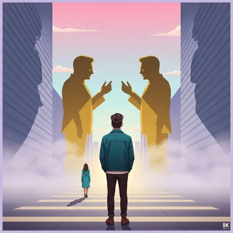 A young man at a crossroads representing the Brooklyn Beckham family feud and the struggle for independence.