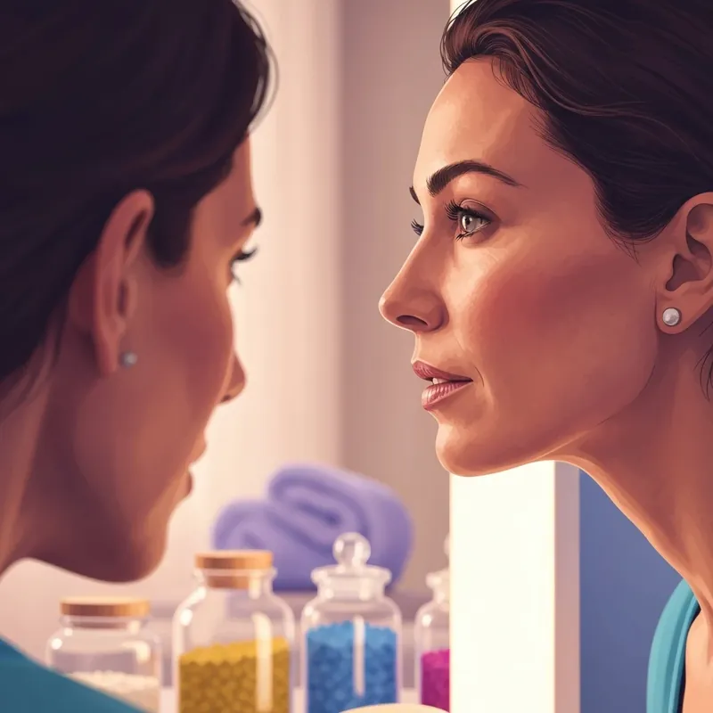 A woman reflecting on her journey with granuloma lip filler and aesthetic healing.