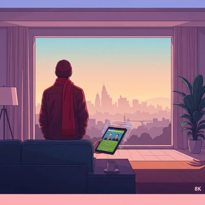 A dedicated fan checking the latest Liverpool FC news and match results on a tablet in a moody, atmospheric setting.