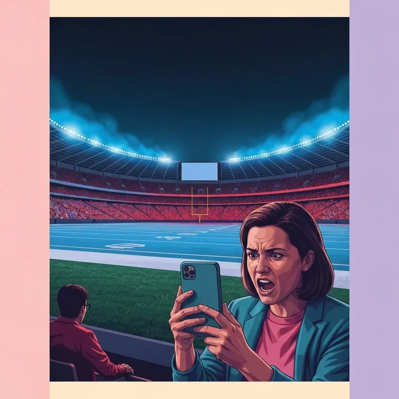 The intense atmosphere of the Slavia Praha vs Barcelona match at Fortuna Arena under stadium lights.