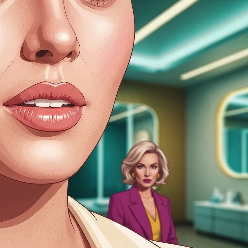 Close-up of plush, hydrated lips after professional treatment, illustrating the goal of should i massage my lips after filler aftercare.