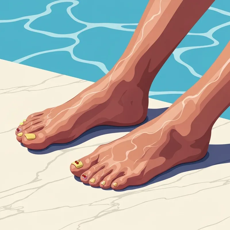 Close up of luxury toe nail art featuring butter yellow and chrome designs for summer 2025.