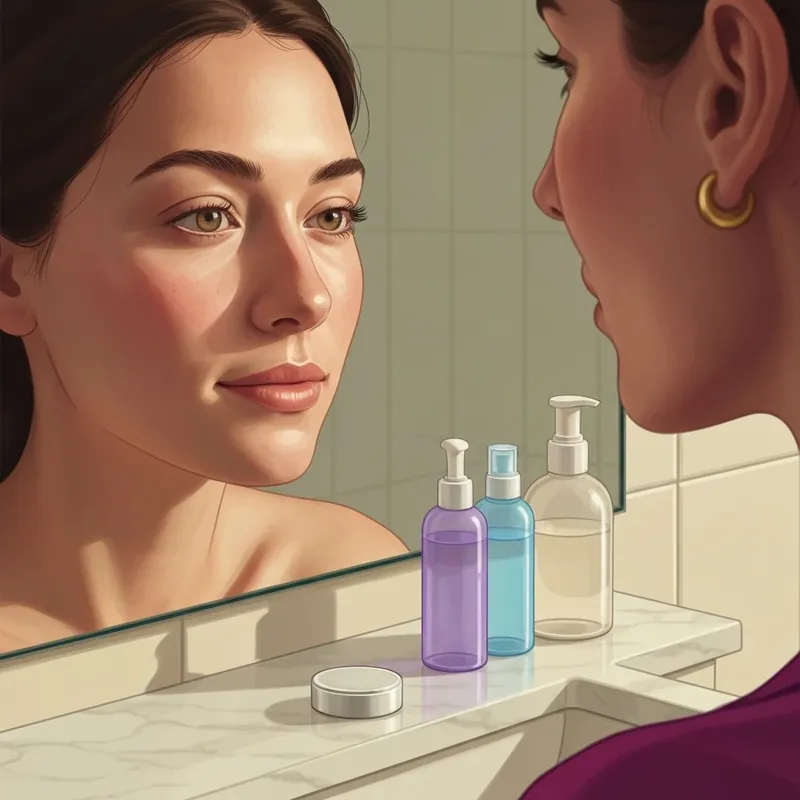 A woman with healthy glowing skin learning how to repair skin barrier on face through a minimalist routine.