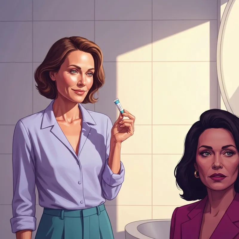 A woman achieving a clear complexion using nurx tretinoin as part of her nightly skincare routine.