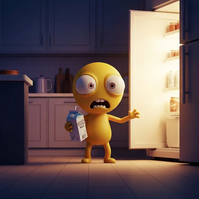 A representation of the cheese imaginary friends character in a modern setting to illustrate social anxiety.