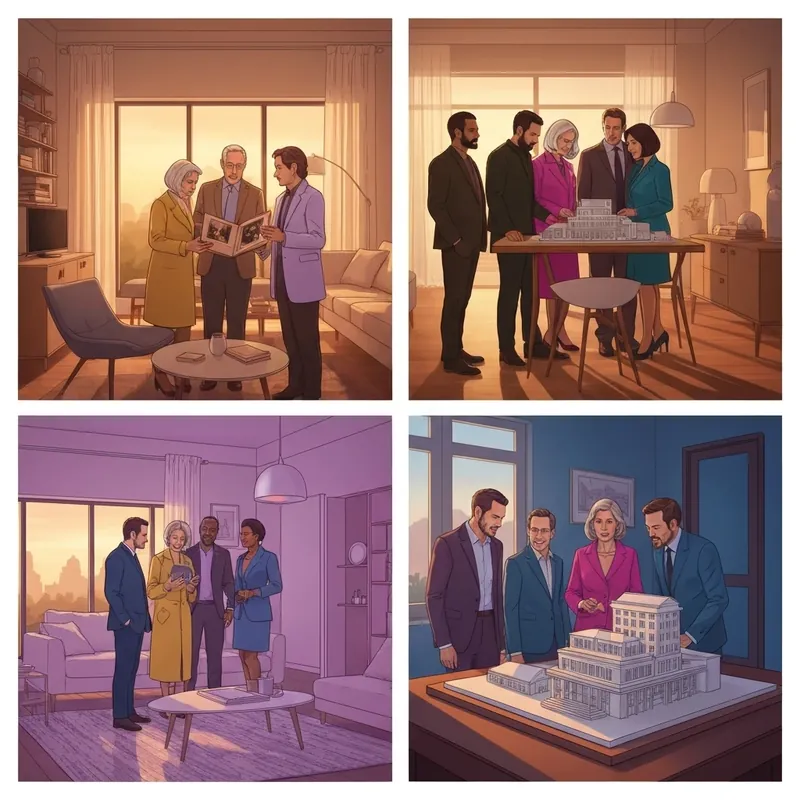 A diverse group of adults practicing the philosophy to make new friends but keep the old in a warm living room.