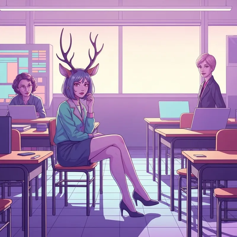 A creative representation of characters related to my deer friend nokotan porn and the Deer Club phenomenon.