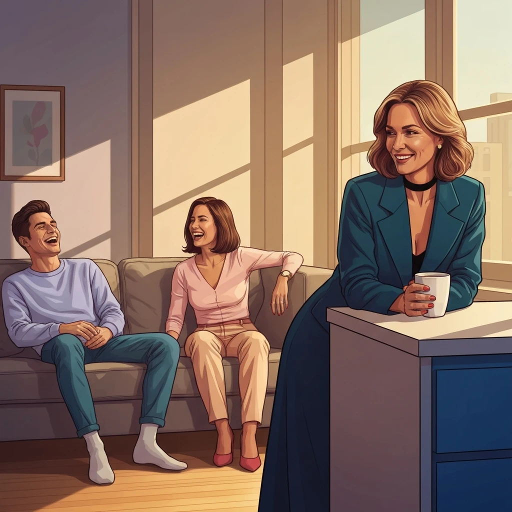 A group of young adults navigating the social boundaries of a friend's sister in a cozy apartment setting.