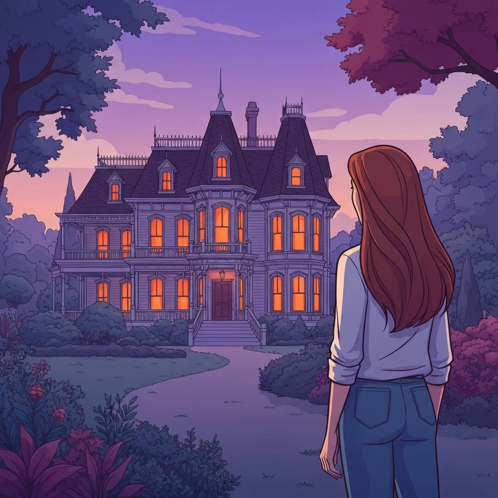 A nostalgic and mature reimagining of a fictional mansion, symbolizing the house of imaginary friends porn community's creative exploration.