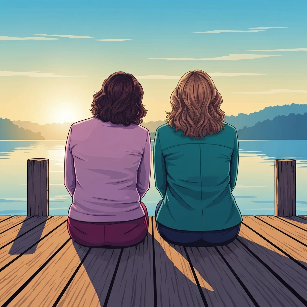 Two women sharing a meaningful moment reflecting the depth of best sister best friend quotes.