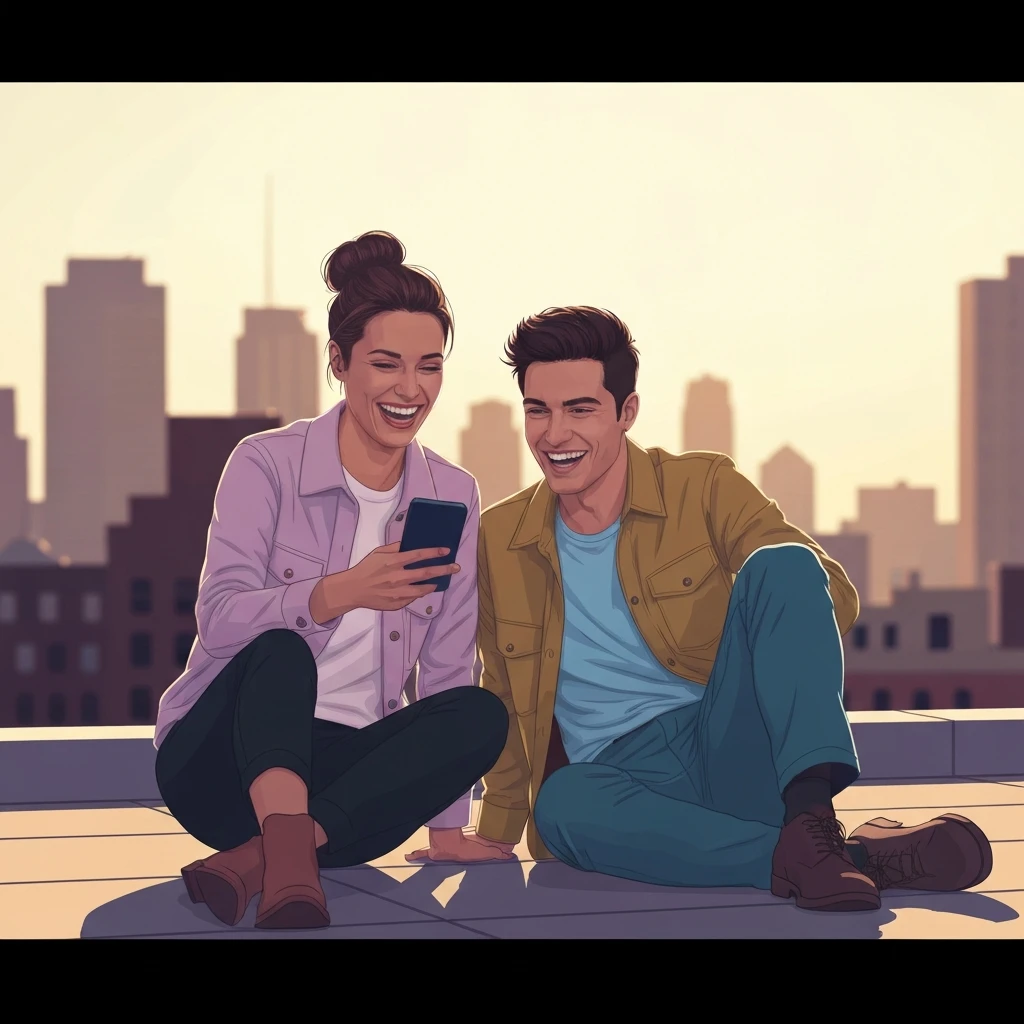 Two close friends sharing a private moment on a rooftop, exploring the nuances of a friend nude curiosity and digital boundaries.