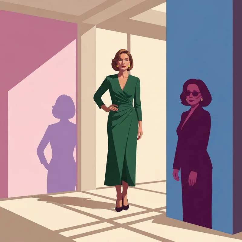 A woman wearing one of the most elegant calvin klein wedding guest dresses in forest green.