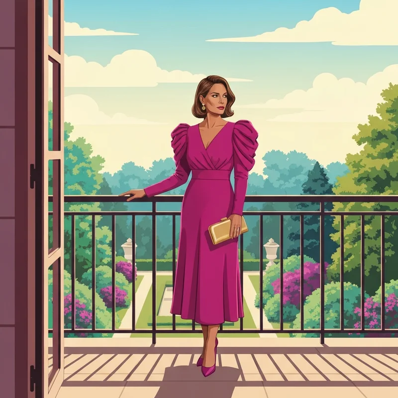 A woman wearing one of the most stylish pink dresses for wedding guests at an outdoor summer ceremony.