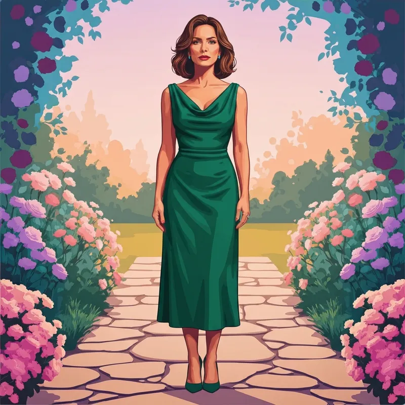 A woman wearing one of the best petite dresses for wedding guest events, looking tall and sophisticated.