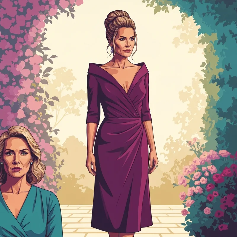 A woman wearing a sophisticated ann taylor wedding guest dresses at an elegant outdoor event.