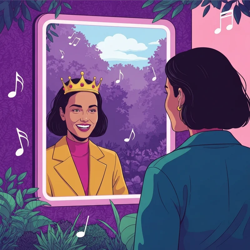 A young adult finding self-allegiance through the best friend lyrics young thug in a neon-lit room.