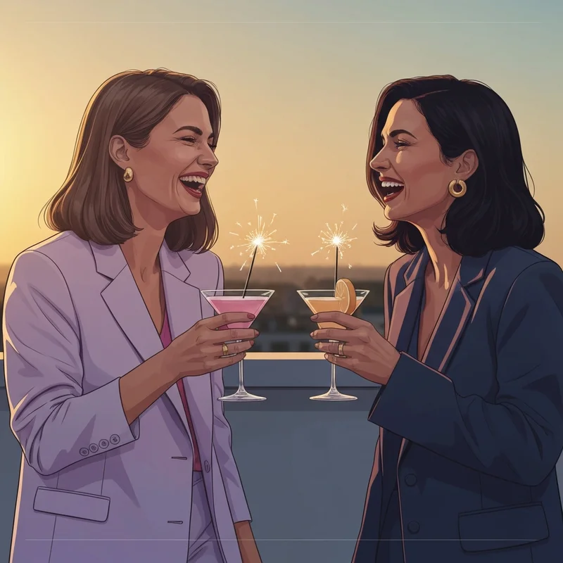 Two young women celebrating with aesthetic happy birthday images for best friend style visuals and sparklers.