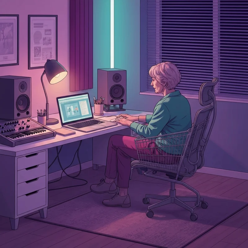 A creative professional in a home studio looking for a musicians friend online coupon to save on gear.