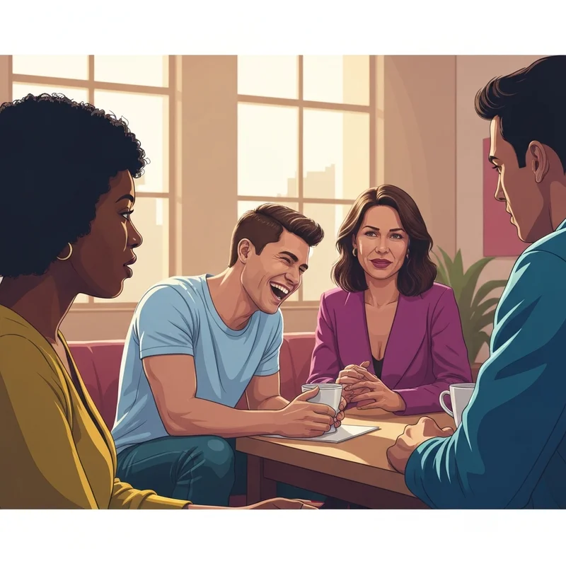 A group of young adults demonstrating how to be friendly in a social setting.