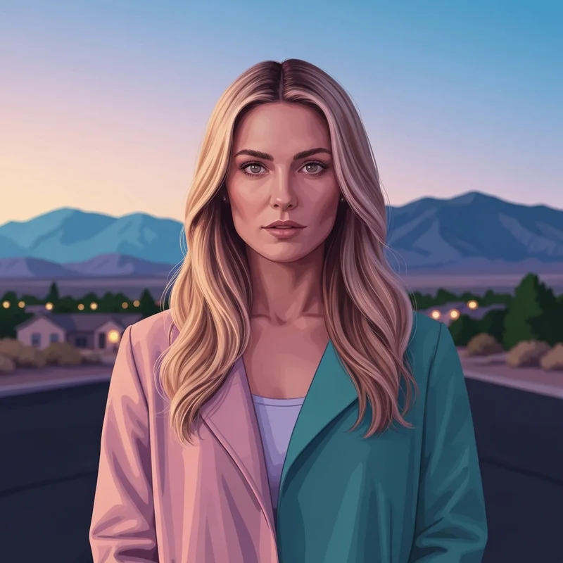 A cinematic portrait of Taylor Frankie Paul representing resilience and a new beginning in a Utah landscape.