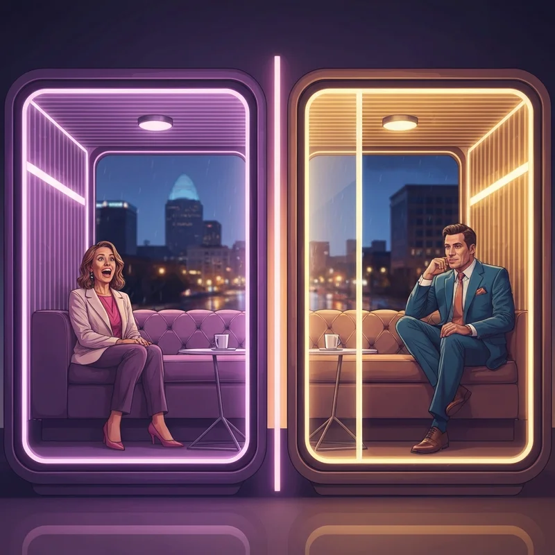 The iconic neon pods of Love Is Blind Season 10 featuring hopeful singles from Ohio.