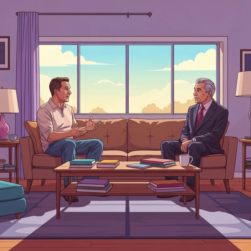 A group of characters from the series engaging in an emotional discussion, illustrating the themes of shrinking season 3.