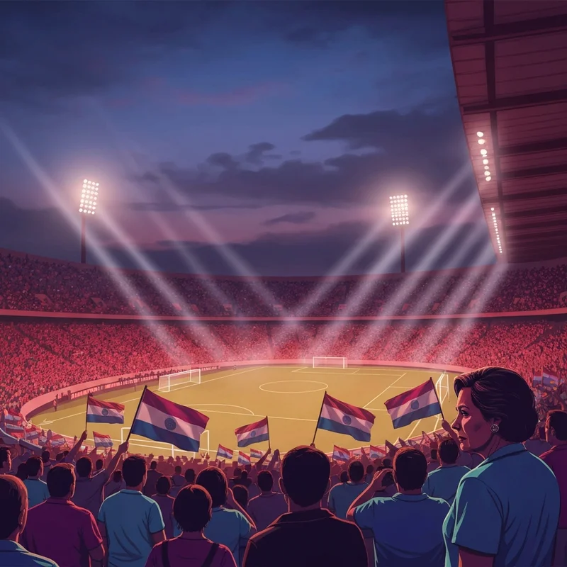 Atmospheric view of the stadium during the Medellín vs. Tolima match with vibrant fan colors.