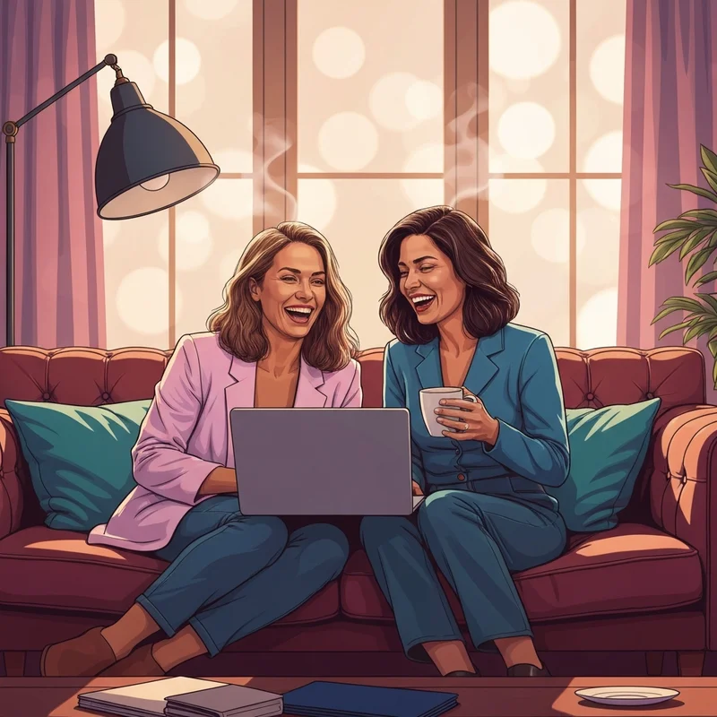 Two best friends celebrating a happy valentines day friend moment with laughter and connection.